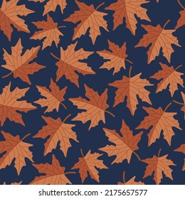 Vector pattern with autumn leaves of maple