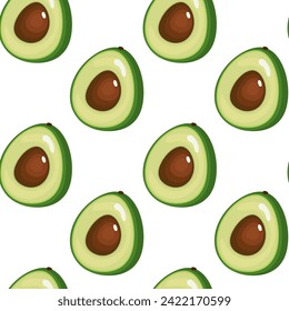 vector pattern with avacado, hearts, cute