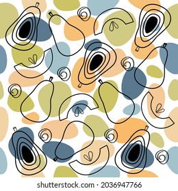 Vector pattern avocado on color spots