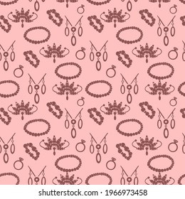 Vector pattern with background with accessories theme. Backdrop for greeting cards, posters, banners, and placards. 