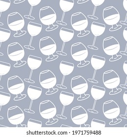 Vector pattern background with beverage theme. The palette and the backgrounds are soft and the layouts are simplified.