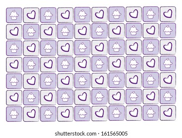 Vector pattern background birthday cupcake