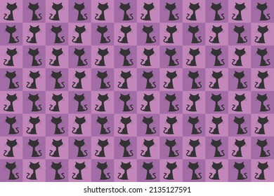 Vector pattern background with cat silhouettes for industrial use