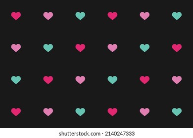 Vector pattern background with colored hearts for industrial uses