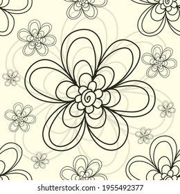 Vector pattern background with flowers. The palette and the backgrounds are soft and the layouts are simplified. The backdrop for greeting cards, posters, banners, and placards.