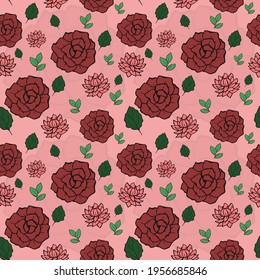 Vector pattern background with flowers. The palette and the backgrounds are soft and the layouts are simplified. The backdrop for greeting cards, posters, banners, and placards.