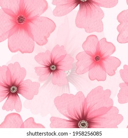 Vector pattern background with flowers. The palette and the backgrounds are soft and the layouts are simplified. The backdrop for greeting cards, posters, banners, and placards.