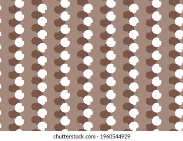 Vector pattern background,. Hand drawn seamless geometric pattern with brown and white colors.