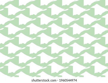 Vector pattern background,. Hand drawn seamless geometric pattern green and white colors.