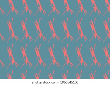 Vector pattern background,. Hand drawn seamless geometric pattern blue and red colors.