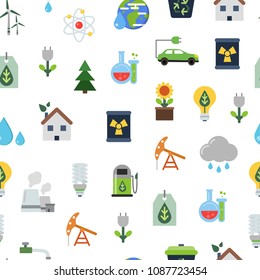 Vector pattern or background illustration with ecology flat icons