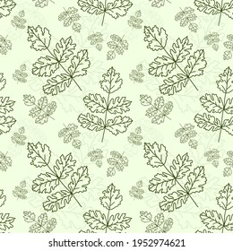 Vector pattern background with leaves. The palette and the backgrounds are soft and the layouts are simplified. The backdrop for greeting cards, posters, banners, and placards.