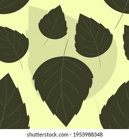 Vector pattern background with leaves. The palette and the backgrounds are soft and the layouts are simplified. The backdrop for greeting cards, posters, banners, and placards.