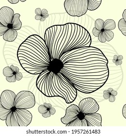 Vector pattern background with leaves. The palette and the backgrounds are soft and the layouts are simplified. The backdrop for greeting cards, posters, banners, and placards.