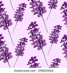 Vector pattern background with leaves. The palette and the backgrounds are soft and the layouts are simplified. The backdrop for greeting cards, posters, banners, and placards.