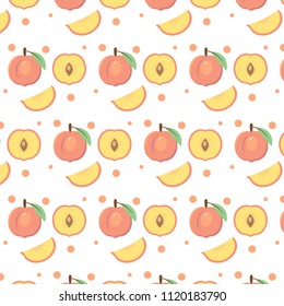 vector pattern background with peaches on a white background.