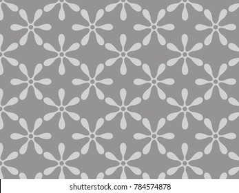 Vector pattern background . Repeating geometric flowers, monochrome stylish.