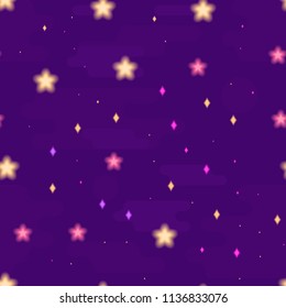 Vector pattern, background, seamless starry sky. Abstract illustration of space, the multiplier style. The glittering universe with multicolored sparks. 
