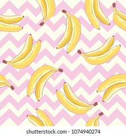 Vector pattern bananas. Made in the cute style.