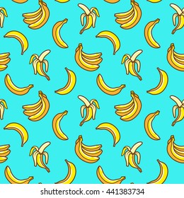 Vector pattern bananas. Made in the cute style.