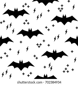 Vector pattern with bats. Seamless halloween background