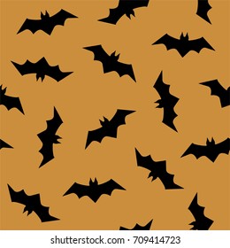 Vector pattern with bats. Seamless halloween background