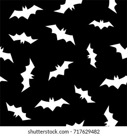 Vector pattern with bats. Seamless halloween background