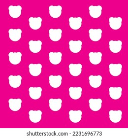 Vector pattern bear white and pink background, graphic design