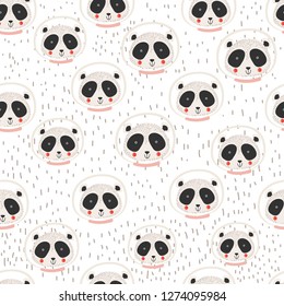 vector pattern with bears astronauts