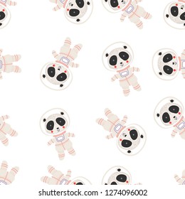 vector pattern with bears astronauts