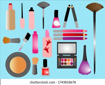 Vector pattern of beauty products, editable eps available