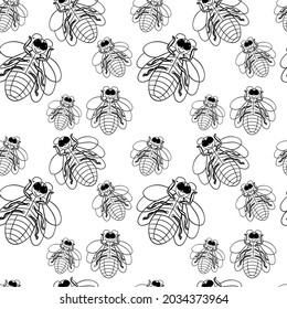 Vector pattern beetles fireflies. For printing on fabric.