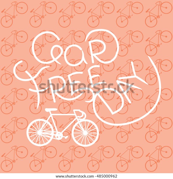 vector pattern of\
bicycles Car Free Day 