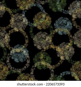 Vector pattern with big bold painted circles and bubbles.  Vector illustration.