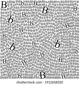 Vector Pattern With Big And Small Letter B Illustration On White Background
