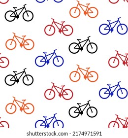 Vector pattern bike. Bicycle pattern for printing on paper, fabric.