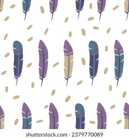 vector pattern with bird feathers