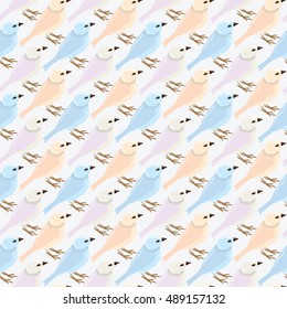 Vector pattern with birds sparrow
