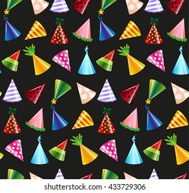 vector pattern with birthday hats