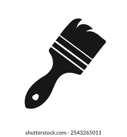 Padrão vetorial de pincéis artísticos pretos de diferentes tipos sobre um fundo branco.
