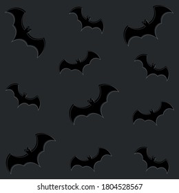Vector pattern with black bats