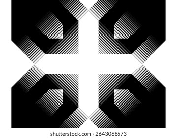 Vector pattern of black broken lines in digital style. Striped Design Element. Modern vector background. Abstract pixels. arrows
