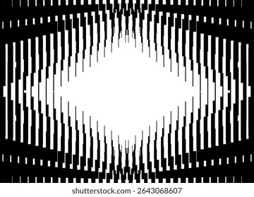 Vector pattern of black broken lines on a white background in digital style. Striped Design Element. Modern vector background. Abstract pixels. Rhombus