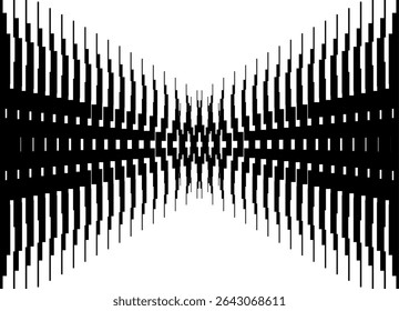 Vector pattern of black broken lines on a white background in digital style. Striped Design Element. Modern vector background. Abstract pixels