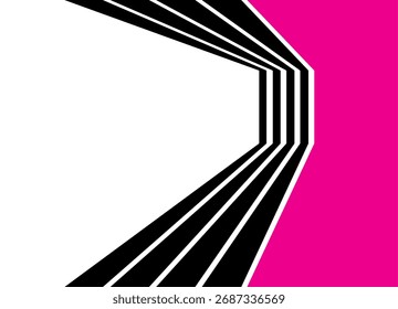 Vector pattern of black broken lines. Design element for covers, packaging, interior, advertising, posters. Modern striped black and purple background