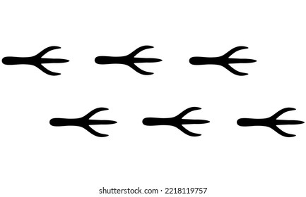 Vector Pattern Of Black Chicken Feet On A White Background. Great For Wallpaper Patterns, Posters And Logos.