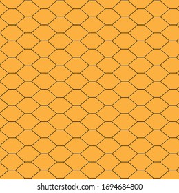 Vector Pattern Of Black Chicken Wire On An Orange Background