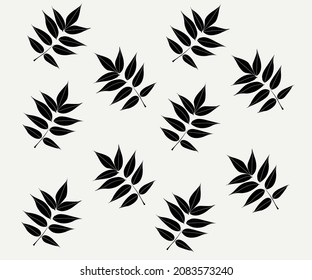 Vector pattern in black color leaves