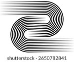 Vector pattern of black parallel lines on a white background in retro style. Design element for advertising, packaging, sportswear. Sports vector background. Competition. Logo