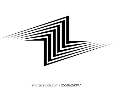 Vector pattern of black parallel lines on a white background. Abstract flash. Design element in retro style. Striped background for advertising, covers, posters.